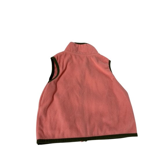 Carters Girls Infant Baby Size 12 months Full Zip Fleece Vest Coral Brown Trim D - Picture 3 of 3